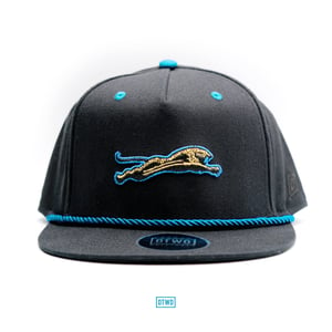 Image of Leap - 5 Panel - Black w/ Teal Rope