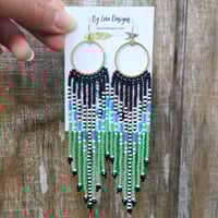 Image 2 of Not Just Black and White Fringe Earrings | Black, White and Colorful Fringe Earrings