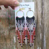 Image 3 of Not Just Black and White Fringe Earrings | Black, White and Colorful Fringe Earrings