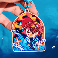 ★ TANJIRO KIMETSU NO YAIBA WOOD KEYCHAIN ★