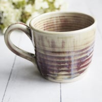Image 6 of Ox Blood Red and Beige Crackle Pottery Mug, Handmade in USA