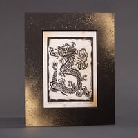 Image 2 of Year of the Dragon – Linocut handmade art print