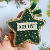 Image 1 of Glitter & Stars Nice List Badge