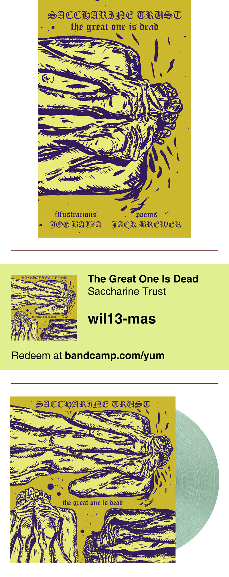 SACCHARINE TRUST - The Great One Is Dead / Album Companion → Chapbook + 2xLP