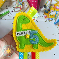 Image 1 of Personalised Dinosaur Shaped Rosette