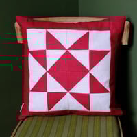 Image 2 of Carmine Red Star Cushion
