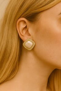Image 1 of Ophelia Pearl Square Studs