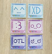 Image 1 of MS Paint Emoticon Holographic Stickers