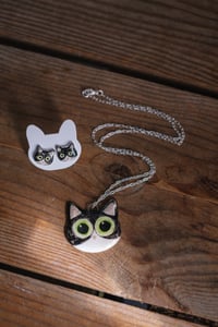 Image 3 of Colgante y Pendientes personalizados como tu Gato. De Cerámica, hecho a mano en Asturias.