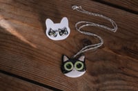 Image 1 of Colgante y Pendientes personalizados como tu Gato. De Cerámica, hecho a mano en Asturias.