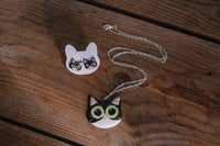 Image 4 of Colgante y Pendientes personalizados como tu Gato. De Cerámica, hecho a mano en Asturias.