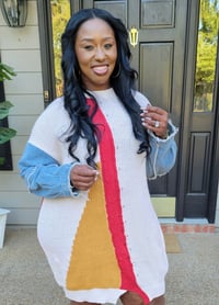 Image 1 of Denim Sweater Dress