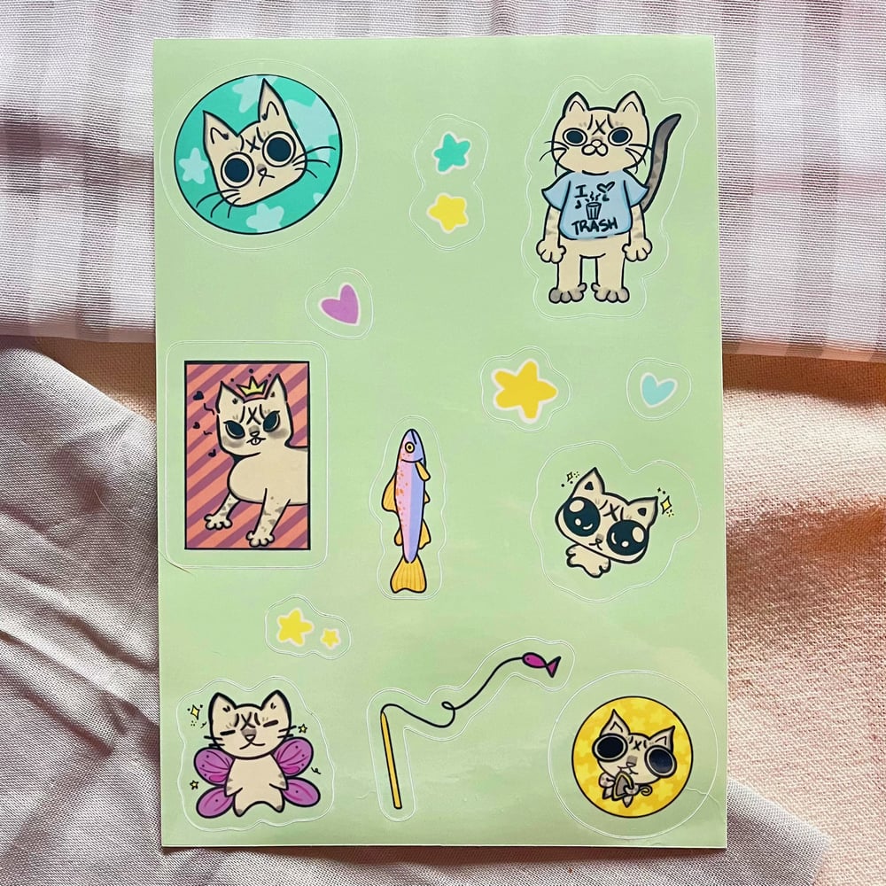 Image of Ziggy Cat Sticker Sheet