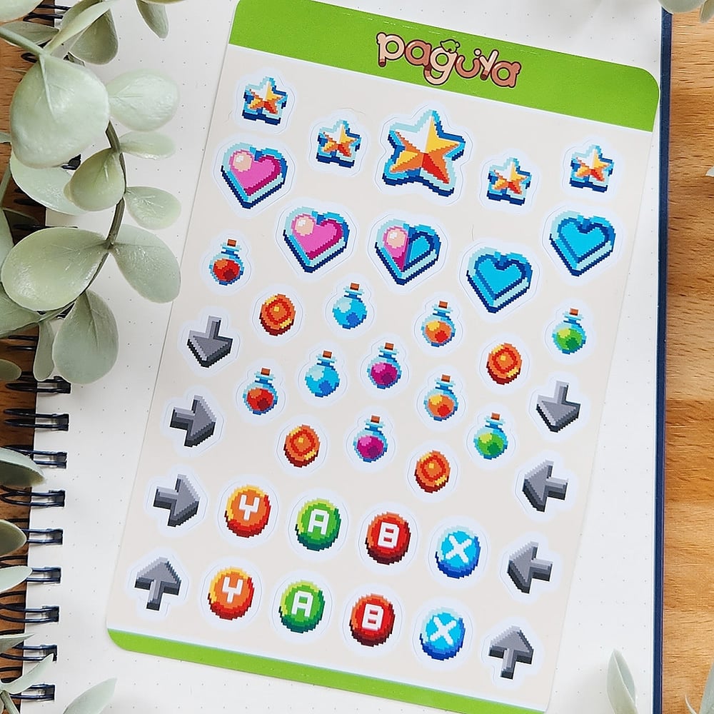 Image of Pixel Art Gamer Sticker Sheet