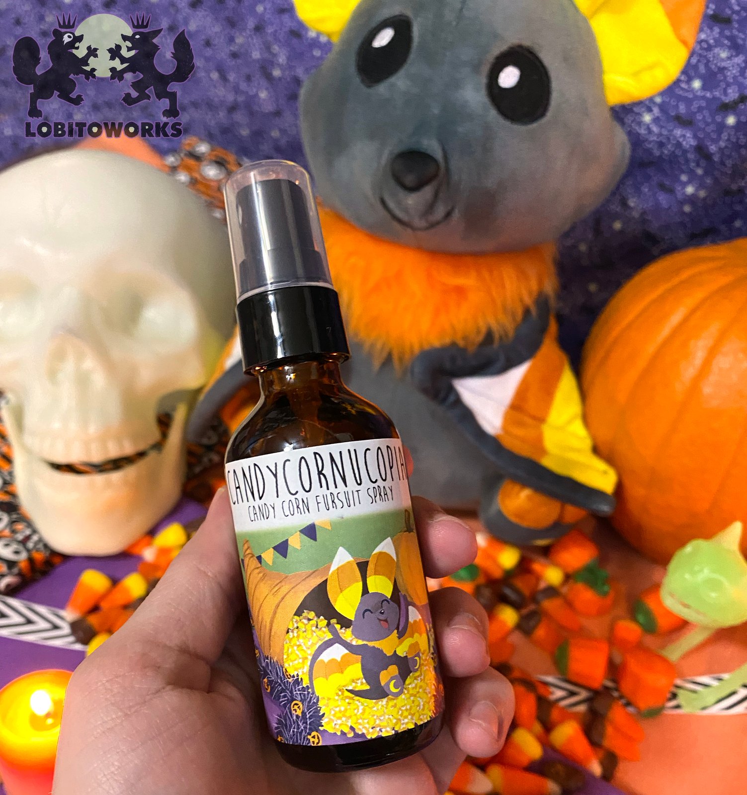 Candy Cornucopia - 2 oz fursuit spray, candy corn scent | LobitoWorks
