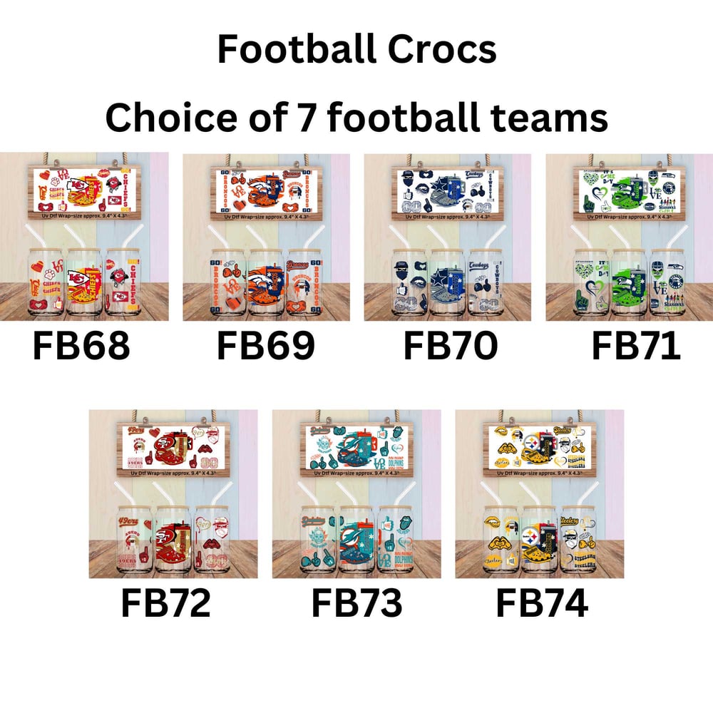 Image of Football Crocs Choice of 6 Teams Broncos Cowboys Seahawks 49ers Dolphins Steelers