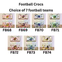 Image 2 of Football Crocs Choice of 7 Teams KC Chiefs Broncos Cowboys Seahawks 49ers Dolphins Steelers