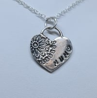 Image 1 of Silver Boho Mum Heart Pendant (SJ063)