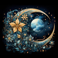 Image 1 of Stars and moon night sky