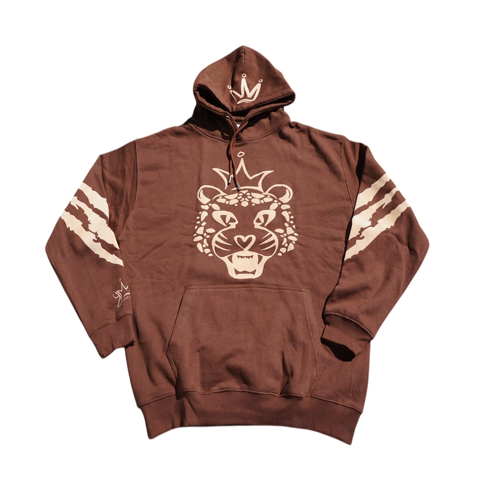 Image of KNO Brown Cheetah Flare Jogger Set