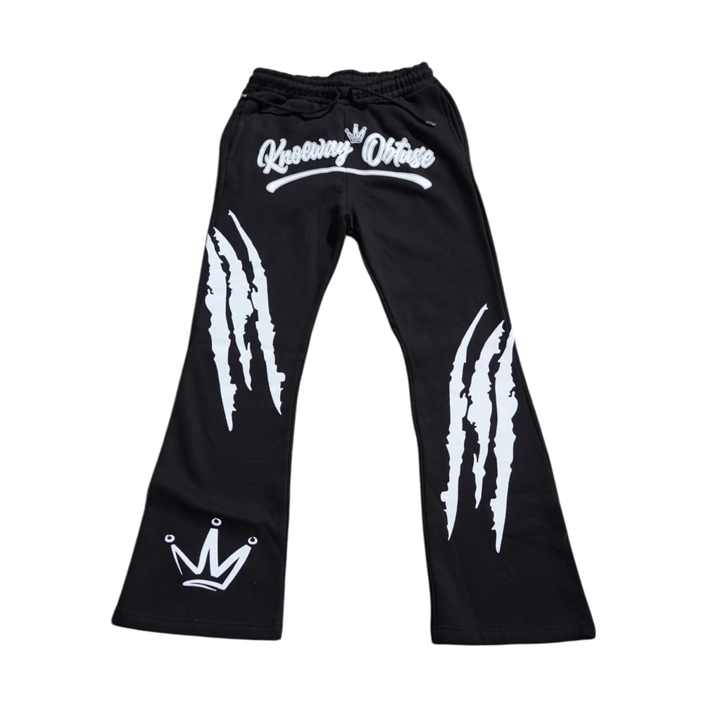 Image of KNO Black Cheetah Jogger Set