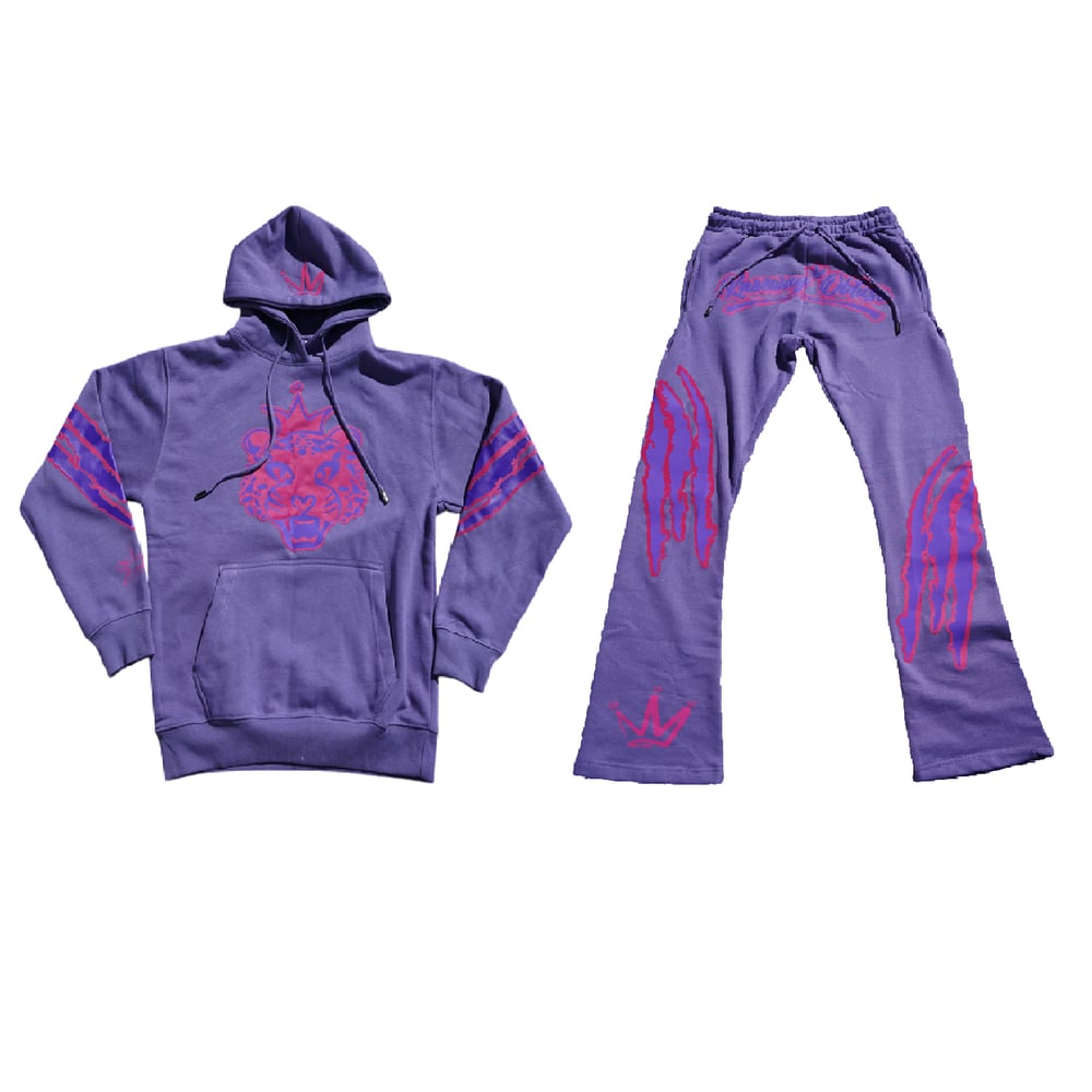 Image of KNO Purple Cheetah Jogger Set