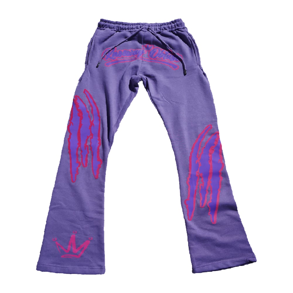 Image of KNO Purple Cheetah Jogger Set