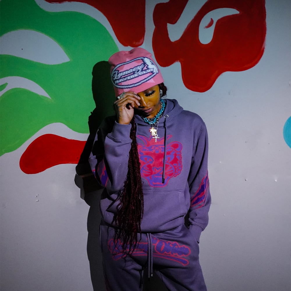 Image of KNO Purple Cheetah Jogger Set