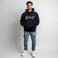 Image 1 of Detroit Printed Pullover Hoodie (Black)