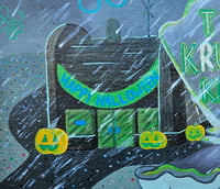 Image 2 of Halloween Night in Bikini Bottom 🎃🌧💚 ORIGINAL PAINTING 