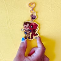 Image 2 of [PREORDER] Poolverine/Deadclaws 3in Sticker/2.5in Keychain w/ 1in Dogpool attachment