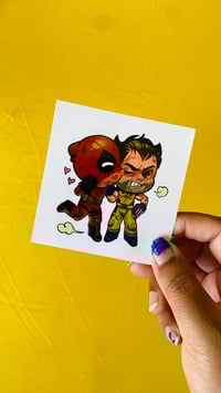 Image 4 of [PREORDER] Poolverine/Deadclaws 3in Sticker/2.5in Keychain w/ 1in Dogpool attachment