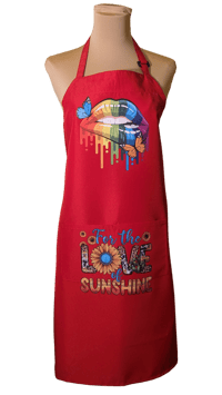 Image 1 of For the Love of Sunshine Apron (red)