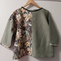 KylieJane mixed up Swing top -linen floral/sage