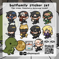 Tiny Batfam Diecut Sticker Set