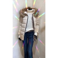 CHAQUETA BEIGE TEJIDO COMBINADO AW24