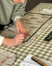 Image 4 of Ruffled, Linen, Cushion Cover Block Printing Workshop at Camus House, on 1st February 2025