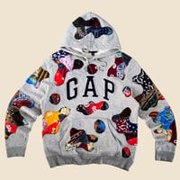 Image 1 of REWORKED GAP BATIK PATCHWORK FLOW HOODIE SIZE MEDIUM