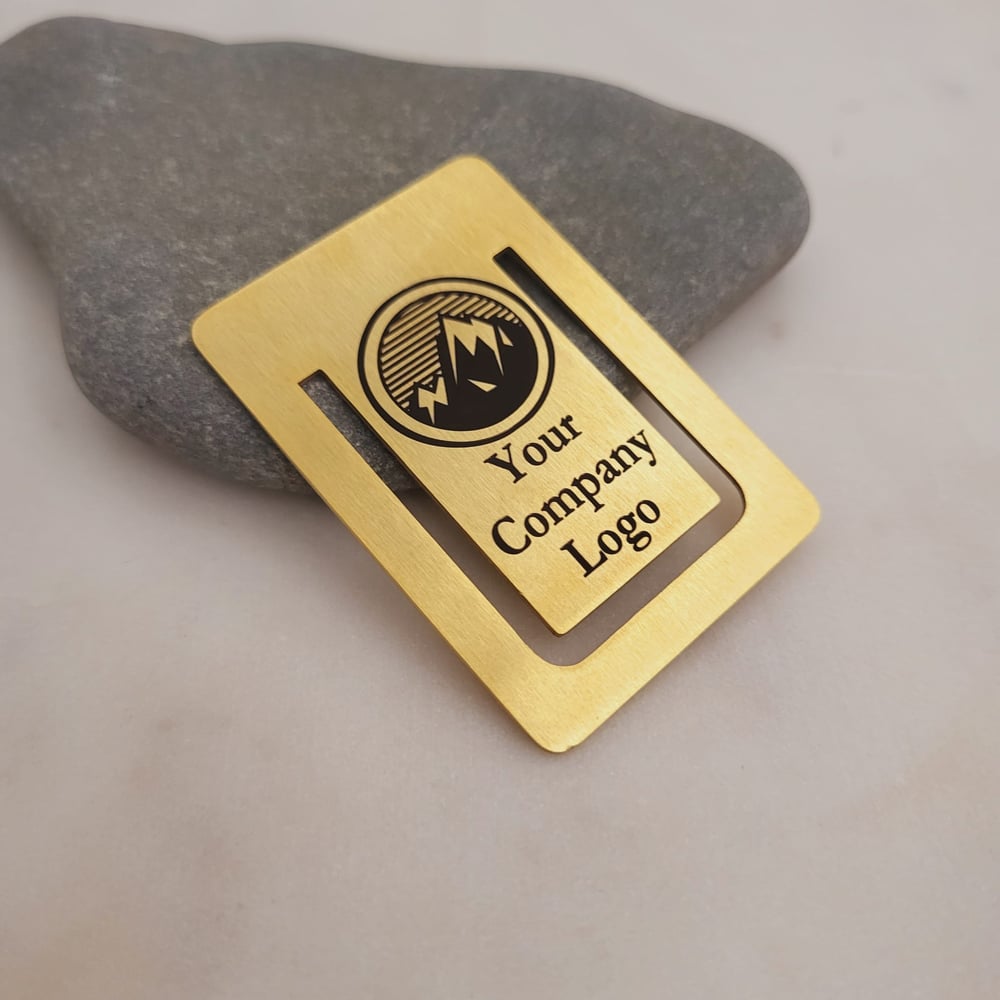 Image of Custom Logo Metal Bookmarks -  Corporate Company Event Giveaway Bookmark.