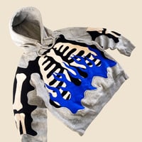 Image 2 of REWORKED SKELETON BLUE FLAME HOODIE SIZE M / S