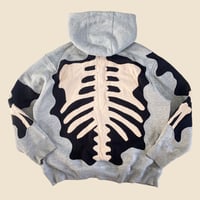 Image 4 of REWORKED SKELETON BLUE FLAME HOODIE SIZE M / S