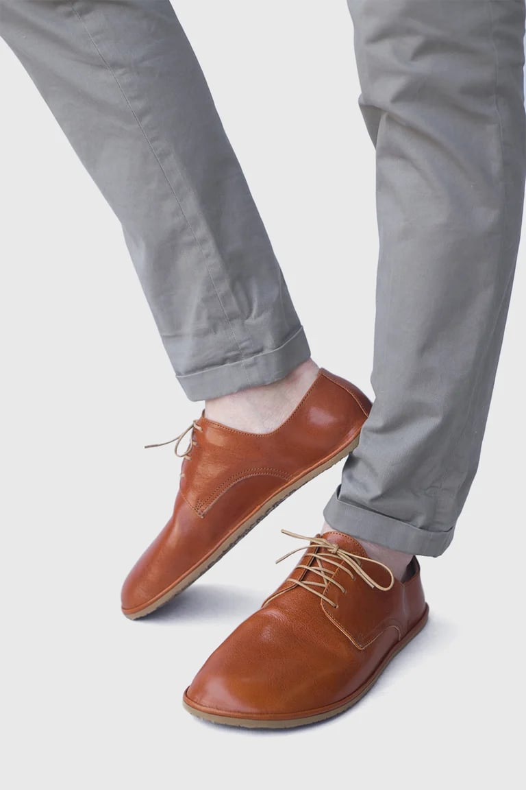 Image of Plain Toe Derby in Veg-tanned Lustrous Tobacco - 42 EU - Ready to Ship