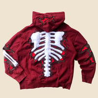 Image 5 of REWORKED 3D PUFF WHITE SKELETON CRACKY HOODIE SIZE LARGE