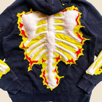 Image 8 of REWORKED 3D PUFF SKELETON YELLOW CRACKY HOODIE SIZE MEDIUM