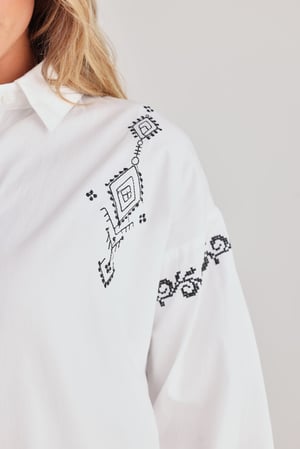 Image of Flamenco Shirt. White with Black. By Talisman the Label.