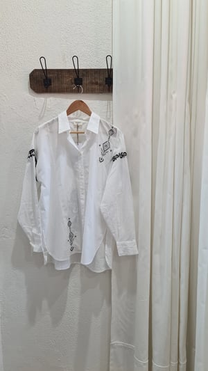 Image of Flamenco Shirt. White with Black. By Talisman the Label.