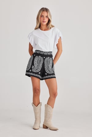 Image of Johari Shorts. Black with White. By Talisman the Label.