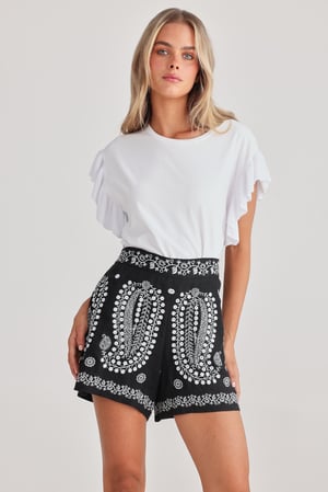 Image of Johari Shorts. Black with White. By Talisman the Label.