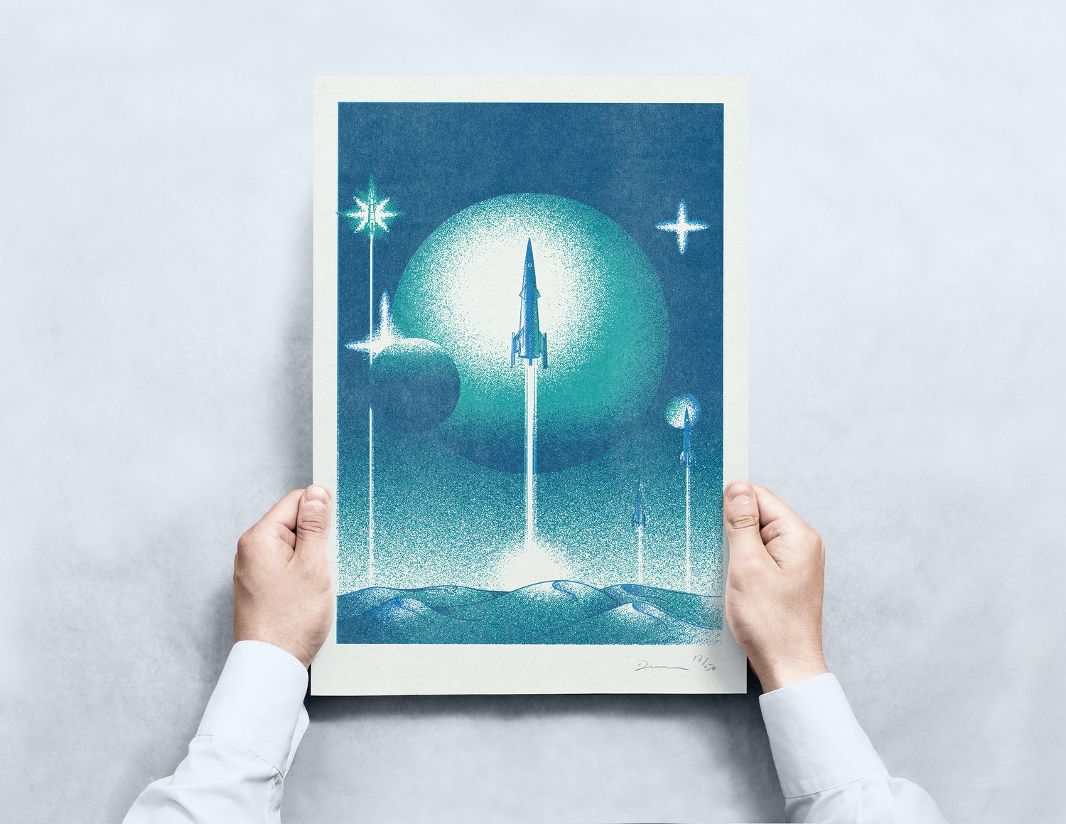 Image of  »Space War« Riso Print (Blue Version)