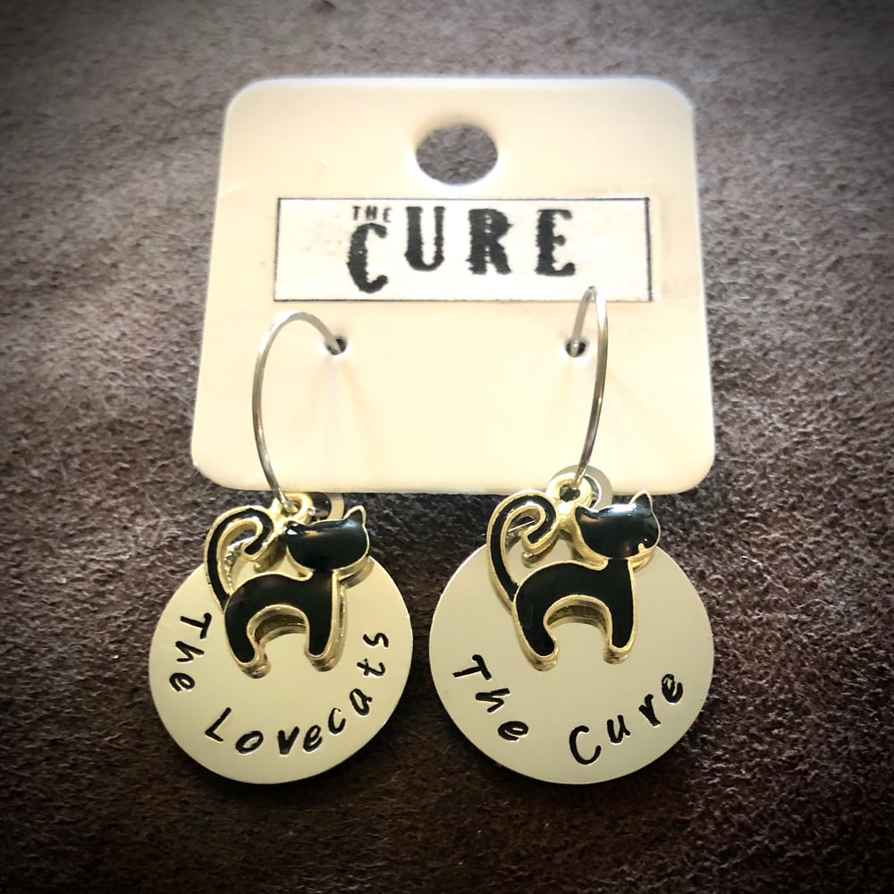 Image of BO argentées chat debout THE CURE "The Lovecats"